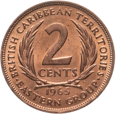 купить Восточные Карибы 2 цента (cents) 1965