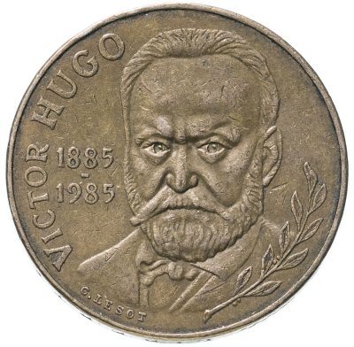 купить Франция 10 франков (francs) 1985 "100 лет со дня смерти Виктора Гюго"