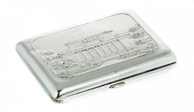 купить Портсигар "Александринский театр", латунь, серебрение, СССР, 1960-1980 гг.