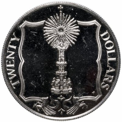 купить Британские Виргинские острова 20 долларов (dollars) 1985 "Сокровища затонувших кораблей - Дароносица"