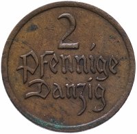купить Данциг 2 пфеннига (pfennig) 1923