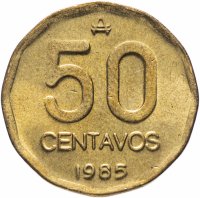 Купить Аргентина 50 сентаво 1985