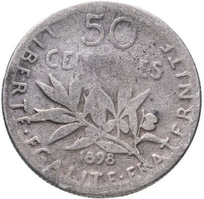 купить Франция 50 сантимов (centimes) 1898