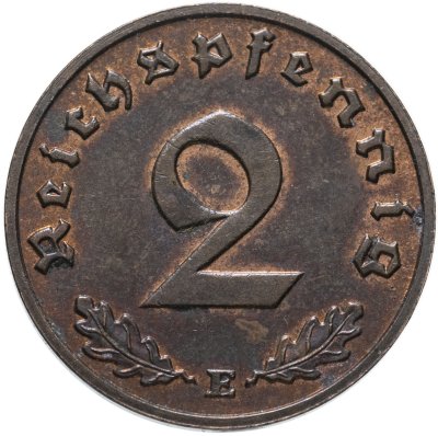 купить Германия (Третий рейх) 2 рейхспфеннига (reichspfennig) "Е" 1938