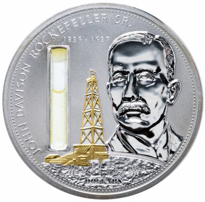 купить Острова Кука 10 долларов 2008 UNC "Знаменитые предприниматели мира - Джон Дэвисон Рокфеллер - нефть"