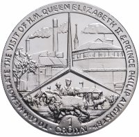 Купить Остров Мэн 1 крона 1989 "Королевский визит"