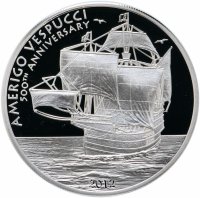 Купить Острова Кука 5 долларов 2012 "Парусник Америго Веспуччи"