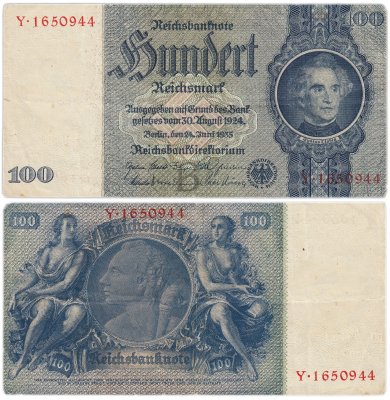купить Германия Третий рейх 100 рейхсмарок 1935