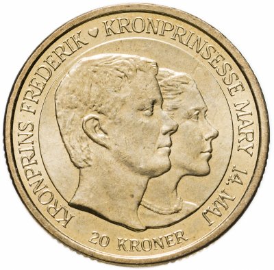 купить Дания 20 крон (kroner) 2004 "Свадьба принца Фредерика и Мэри Дональдсон"