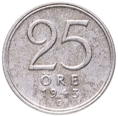 купить Швеция 25 эре (ore) 1943