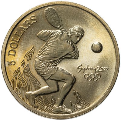 купить Австралия 5 долларов (dollars) 2000 "Олимпийские игры в Сиднее - Теннис"