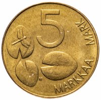 купить Финляндия 5 марок (markkaa) 1992 "Тюлень"
