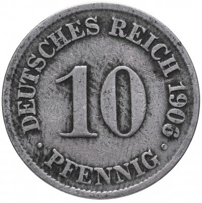 купить Германия 10 рейх пфеннигов 1906 "D"