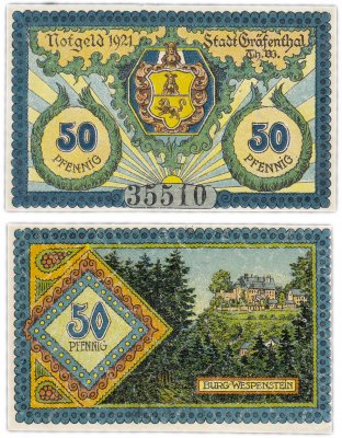купить Германия (Тюрингия: Гревенталь) 50 пфеннигов 1921 (463.1а/B1) C#