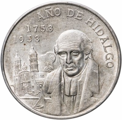 купить Мексика 5 песо (pesos) 1953 200 лет со дня рождения Мигеля Идальго-и-Костилья