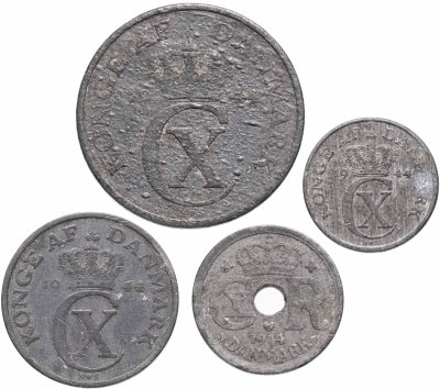 купить Дания набор от 1 до 10 эре 1944 (4 шт)