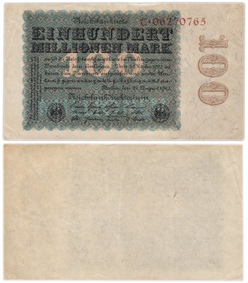 купить Германия 100000000 марок 1923 года (Pick 107a(1)