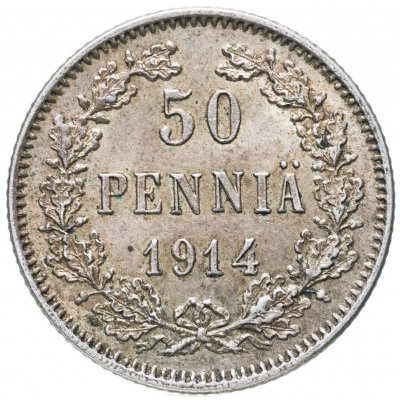 купить 50 пенни (pennia) 1914 S, монета для Финляндии
