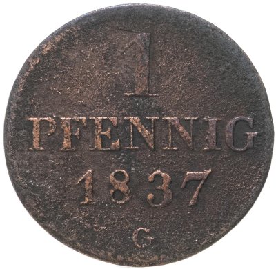 купить Германия, Саксония 1 пфенниг 1837