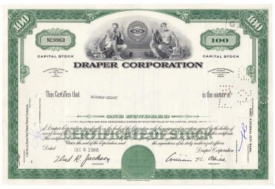 купить Акция США DRAPER CORPORATION 1966- 1967 гг.