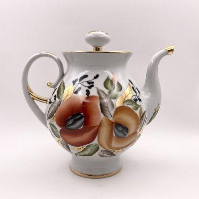 купить Чайник заварочный (большой) с цветочным декором, фарфор, роспись, золочение, Ленинградский опытный завод (ЛОЗ), фарфор, роспись, золочение, Ленинградский опытный завод (ЛОЗ), СССР, 1973-1983 гг.