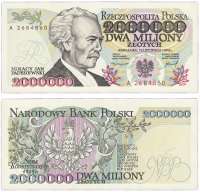 Купить Польша 2000000 злотых 1993 Серия А (Pick 163)