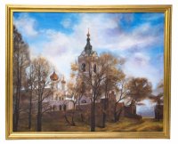 купить Картина "Свято-Троицкий Стефанов монастырь — мужской монастырь", холст, масло, подрамник, рама, художница Усольцева Елена, Пермь, Россия, 2005 г.