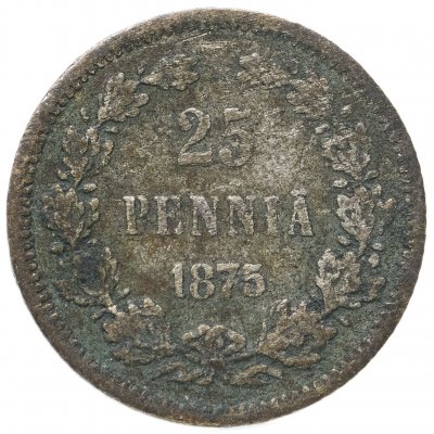 купить 25 пенни 1875 года S, монета для Финляндии