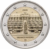 Купить Германия 2 евро 2020 G "Дворец Сан-Суси в Потсдаме"