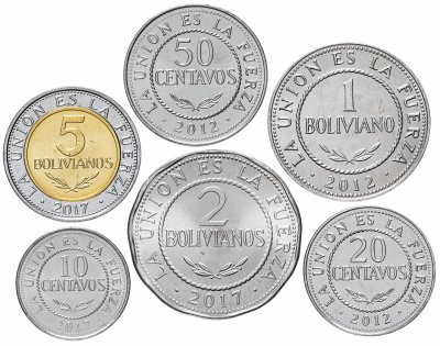 купить Боливия набор монет 2012 - 2017 год (6 штук)