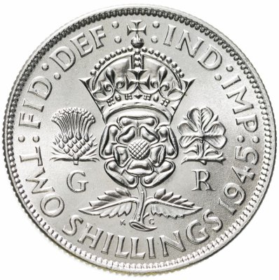 купить Великобритания 2 шиллинга (флорин, shillings) 1945