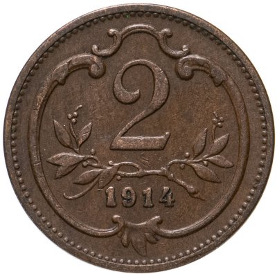 купить Австрия 2 геллера (heller) 1914