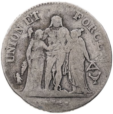 купить Франция 5 франков 1797-1798 (5 год республики)