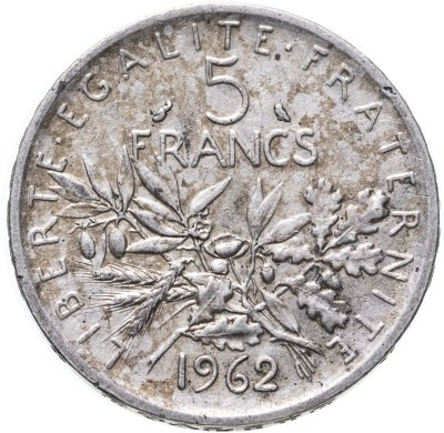 купить Франция 5 франков (francs) 1962