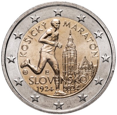 купить Словакия 2 евро 2024 "100 лет Кошицкому марафону"