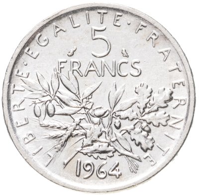 купить Франция 5 франков (francs) 1964