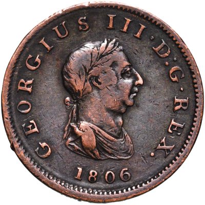 купить Великобритания 1/2 пенни (penny) 1806 Георг III