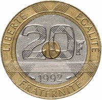 купить Франция 20 франков (francs) 1992
