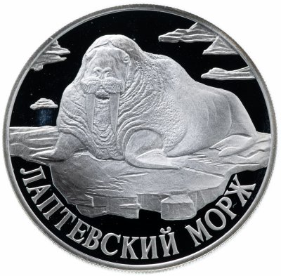 купить 1 рубль 1998 СПМД "Красная книга: лаптевский морж"