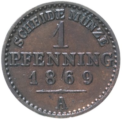 купить Германия, Пруссия 1 пфеннига 1869