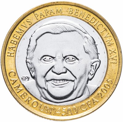 купить Камерун 4500 франков (francs) 2005 "Бенедикт XVI"