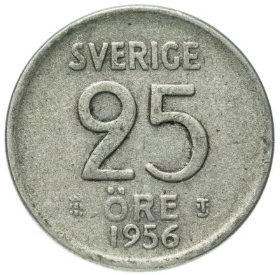 купить Швеция 25 эре (ore) 1956