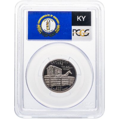 купить США 1/4 доллара (квотер, 25 центов) 2001 "Штат Кентукки" в слабе PCGS PR69DCAM