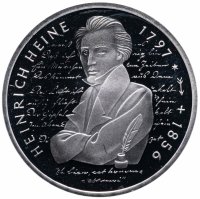 Купить Германия 10 марок 1997 "200 лет со дня рождения Генриха Гейне" (F)