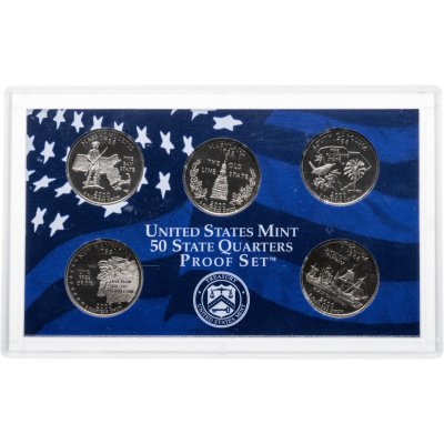 купить США набор из 5 монет 25 центов (квотер, 1/4 доллара, quarter dollar) 2000 знак монетного двора: "S" - Сан-Франциско