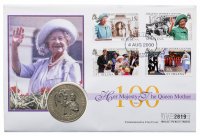 Купить Остров Святой Елены 50 пенсов (pence) 1995 "95 лет со дня рождения Королевы Матери" (в конверте)