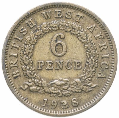 купить Британская Западная Африка 6 пенсов (pence) 1938