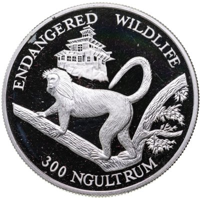 купить Бутан 300 нгултрумов (ngultrums) 1992 "Вымирающие виды - Золотая обезьяна Лангур"