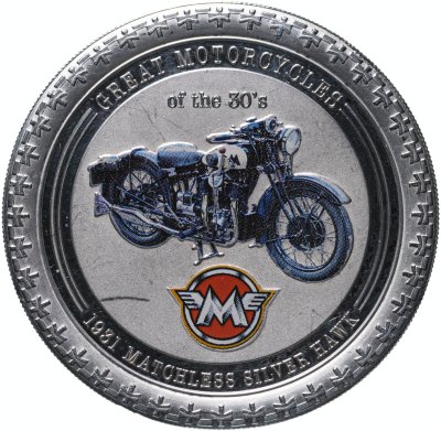 купить Острова Кука 2 доллара (dollars) 2007 "Мотоциклы - Matchless Silver Hawk" 1oz (унция)