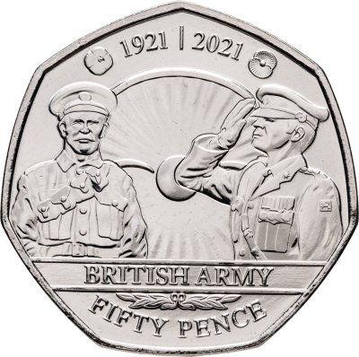 купить Джерси 50 пенсов 2021 100 лет Королевскому британскому легиону /Британская армия/